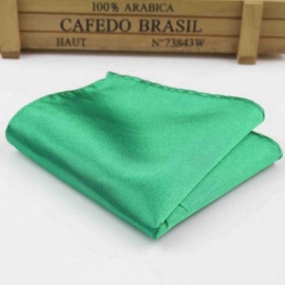 Boys Emerald Green Satin Pocket Square Handkerchief